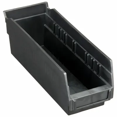 QUANTUM STORAGE SYSTEMS Shelf Bin: 11 5/8 in Overall Lg, 4 1/8 in x 4 in, Black - ESD Static-Control Plastic Shelf Bins