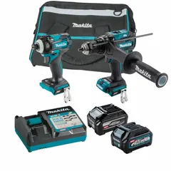 This 2-tool kit includes a hammer drill/driver and an impact driver, both powered by the 40 V XGT® platform. Suitable for drilling, driving, and fastening in wood, metal, and masonry applications.