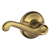 This SCHLAGE passage lever lockset is designed for interior doors where locking is not required, such as hallways or closets. The Flair style lever is constructed of brass with a satin brass, blackened, satin relieved, and clear coated finish. It is ADA compliant and classified under ANSI function F75. Not ligature-resistant and without visual indicator