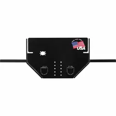 This side-channel hitch plate is designed for cab/chassis trucks and upfitters, providing a secure mounting point for towing or equipment attachment. With an overall length of 33 9/16 inches, it supports fleet maintenance and vehicle upfitting applications where a robust, long hitch plate is required.