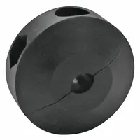 Plastic bumper stop for REELCRAFT 4000/5000/DP/RT reel series, specifically for RT series reels. Limits hose travel and prevents over-retraction on reels handling 1/4 in hose diameter. Circle shape