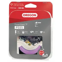 OREGON Chain With Sharpening Stone: 16 in Compatible Bar Lg, 3/8 in, 0.5 in Gauge, 55 Links (MPN PS55)