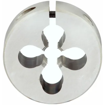 OSG 3/16"-24 UNS Solid Round Threading Die, 13/16 in OD, High Speed Steel - Solid Round Threading Dies