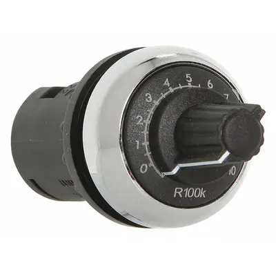 EATON Potentiometer: 22 mm Panel Mounting Size, 47,000 ohm Max Resist Rating - Potentiometers with Dial Plates & Operators