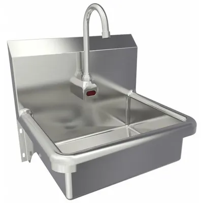 SANI-LAV Hands-Free Sink: 1 Stations, 6 in Bowl Dp, 16 in Bowl Lg, 12 1/2 in Bowl Wd - One-Station Wall-Mounted Hand Sinks with Faucets