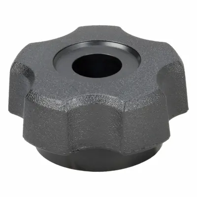 INNOVATIVE COMPONENTS Hand Knob: 5 Point, Plastic w/ Steel Thread, 3/8"-16 Thread - 5-Arm Knobs with Threaded Through-Hole