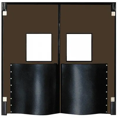 CHASE Swinging Door: Polyethylene, 2 Doors, Brown, 6 ft Door Wd, 8 ft Door Ht - Insulated Swinging Doors