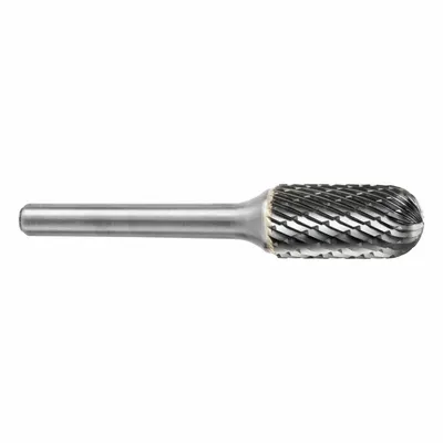 SGS PRO Carbide Bur: Ball-Nosed Cylinder, SC-42L3, Double Cut, 1/8" x 9/16" Head - Double-Cut Ball-Nosed Cylinder Burs