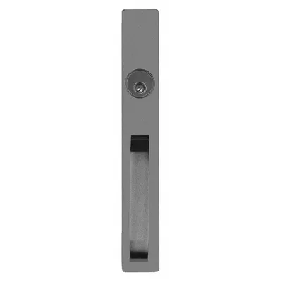 DETEX 03AN 689 W-CYL Mechanical Exit Device Trim, Aluminum, Silver, Pull Style - Trim, Handles & Pulls for Exit Push Bars