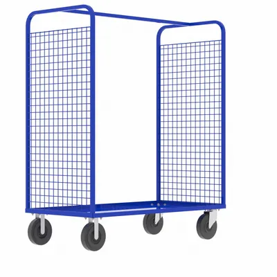 VALLEY CRAFT Dual-Side-Access Wire Shelf Cart, 57x30x68 in, Blue - Dual-Side-Access with Wire Shelves