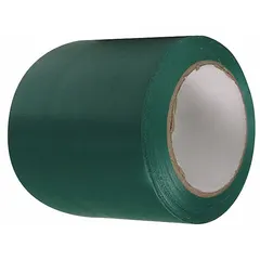 Solid green vinyl floor marking tape, 3 inches wide by 108 feet long, with a 4 mil thickness. Designed for general-purpose use in marking aisles, hazard zones, and storage areas in industrial facilities. No printed message legend.