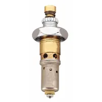 This brass, nickel-plated compression cartridge is a replacement component for metering faucets. It controls hot and cold water flow in commercial restrooms, laboratories, and industrial facilities. Supplied as a single cartridge