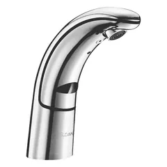 Brass construction with chrome finish. Hardwired, aerated sensor-activated lavatory faucet. Designed for touch-free operation in commercial restrooms.