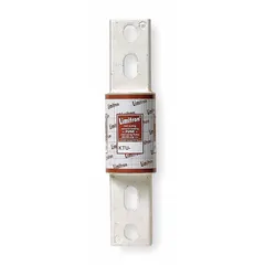 The BUSSMANN KTU-1000 is a Class L fast-acting bolt-on fuse from the KTU series. Rated for 1 kA at 600 V AC and 340 V DC, it is designed for overcurrent protection in industrial power distribution, switchgear, and motor control centers.
