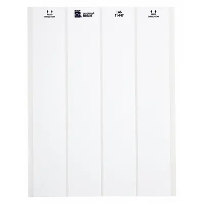 BRADY Precut Label Sheet: 3/8 in x 1 7/8 in, Acrylic - Brady Laser Precut Label Sheets