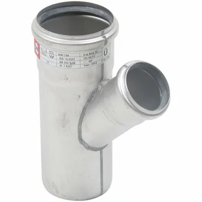 BLUCHER W3x2-45-316 Stainless Steel Push-Fit Pipe Wye - Push Fit Pipe Fittings