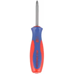 This multi-bit screwdriver includes two tips: a 1/4 in slotted and a #2 Phillips, stored in the handle for quick changes. With an overall length of 7 inches, it is suited for general fastening tasks in assembly, maintenance, and repair work.