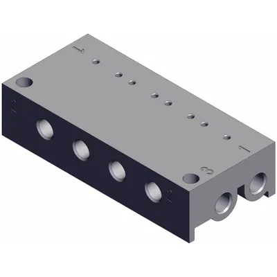 SMC VV100-S41-05-M5 Valve Manifold, 5 Ports, 0.008 Cv - SMC V100 Series Manifolds & Bases