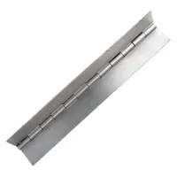 Full surface-mount piano hinge made of aluminum for corrosion resistance. Leaf height 72 in, leaf width 1 1/2 in. Used for continuous support on doors, panels, and enclosures in industrial and commercial applications