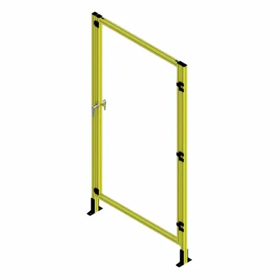 FAZTEK T-Slot Framing System Door: Stand-Alone, Yellow, Left Swing - Clear Plastic Standalone Door Kits