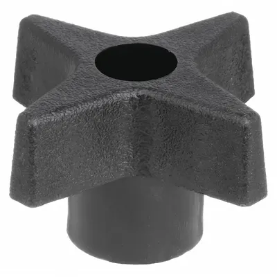 INNOVATIVE COMPONENTS Hand Knob: 4 Point, Plastic w/ Steel Thread, 1/4"-20 Thread - 4-Arm Knobs with Threaded Through-Hole