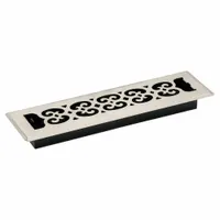 Floor Register: Floor, 13 1/2 in H, 3 3/4 in W, Decorative, Brushed, Nickel, Steel Grille, One-Way (MPN SPH212-NKL)