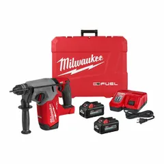 This 18V DC cordless rotary hammer features an L-shape design and SDS-Plus chuck with 1 in maximum capacity and 2.0 ft-lb impact energy. It delivers 0 to 4,800 bpm and is hammer-only, suitable for drilling and chipping in concrete, masonry, and stone. Kit includes a 6.0 Ah battery and charger.