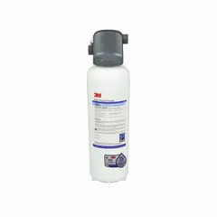 This water filter system is designed for drinking fountains and beverage machines. It reduces P-Dichlorobenzene and uses a Prefilter Wrap media. The system has a 2.5 gpm flow rate, 6,000 gal capacity, 4 in overall diameter, and NPT connection type.