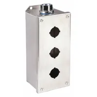 SCHNEIDER ELECTRIC Push Button Enclosure: 30mm, 3 Holes, 304 Stainless Steel, NEMA 1/12/3/4/4X (MPN 9001KYSS3)