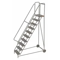 TRI-ARC Wheelbarrow Ladder: 8.3 ft Platform Ht, Assembled, No Locking Mechanism, Aluminum (MPN WLARTR110244)