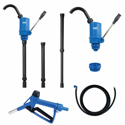 BLUE DEF Hand Pump: Piston, Pump with Hose, Nozzle & Spout, 16 oz per stroke, Piston - Lever Handle DEF Transfer Pumps