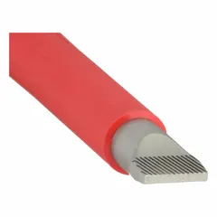 Insulated slotted screwdriver with a 3/8 in tip size and 12 in overall length. Long blade design for reaching recessed fasteners. Suitable for electrical work where insulation is required.