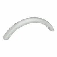 This load-rated arched pull handle is made of silver aluminum with a 6.3 in mounting hole center-to-center distance and M6 screw size. It is designed for use on industrial enclosures, machinery doors, and access panels where a secure, ergonomic grip is required