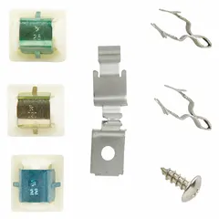 Dryer door latch kit that secures the door closed during operation. Replaces a broken or worn latch to ensure proper door closure and safe appliance function.