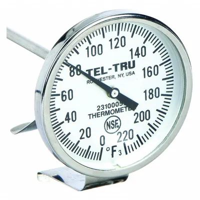 TEL-TRU NSF-Rated Vat & Pan Clip-On Dial Thermometer - NSF-Rated Vat & Pan Clip-On Dial Thermometers