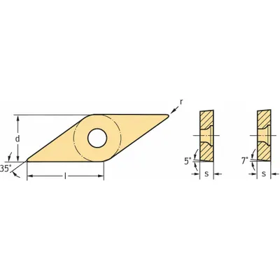 WALTER Diamond Indexable Turning Insert VCMW331-RK6 WKK20S / - Diamond Indexable Turning Inserts