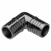This ZURN polymer barbed fitting elbow features a 3/8 in ID and 3/8 in pipe size with a Barbed x MNPT connection type. Designed for crimp-on installation, it is used to connect tubing to male NPT threads in plumbing and fluid-handling systems. Suitable for water, air, and chemical lines in industrial and commercial applications