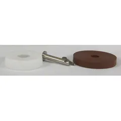 This disc and cup kit is a repair part for float valves, compatible with manufacturer model R1370-1. It includes the disc and cup components needed to restore sealing and operation in compatible float valve assemblies.
