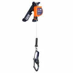 Class 2 SRL with steel lifeline and Harness Steel Quick-Connect. Features a Comfort Grip Rebar Hook for overhead-only anchoring. RFID-equipped. Suitable for fall arrest applications where overhead anchorage is required.
