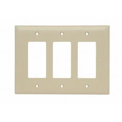 LEGRAND TPJ263I 3-Gang Jumbo Nylon Wall Plate, Brown - General Purpose Wall Plates