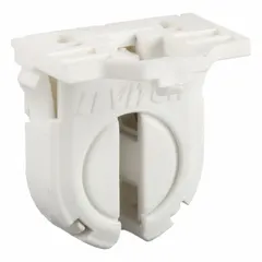 This linear lampholder accepts Medium Bi-Pin (G13) lamps and features a non-shunted design. Rated for 660W, it is used in lighting fixtures such as troffers and strip lights that require a G13 base socket.