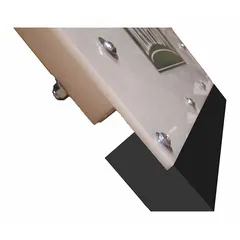 This black HDPE blade edge is a replacement part for MANPLOW PRO24 snow plows. It provides a non-marking surface suitable for clearing snow from paved surfaces such as driveways, parking lots, and roads.