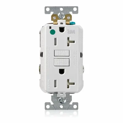 LEVITON GFCI LEVITON GFWT2-HGW Hospital Grade Decorator Duplex GFCI Receptacle - General Purpose Receptacles