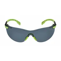 3M Safety Glasses: Gray Lens, Frameless, Scotchgard™ Anti-Fog, Black/Green Frame (MPN S1202SGAF)