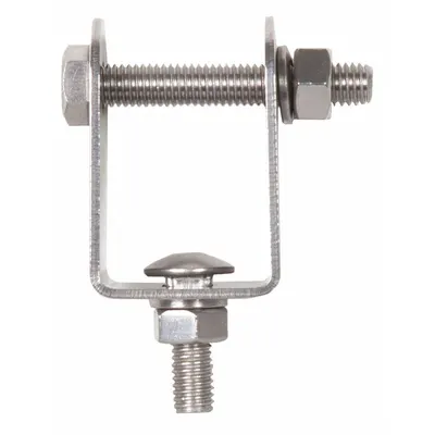 MAXXIMA Mounting Bracket: Mounting Bracket, Silver, Stainless Steel, 1 in Lg, 2 in Ht - Vehicle Light Mounts & Brackets
