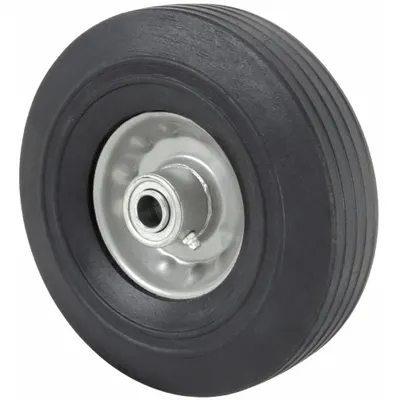 OEM Solid Wheel: 6 1/8 in Wheel Dia - Flat-Free Solid Rubber Wheels