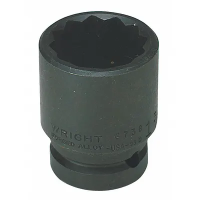 WRIGHT TOOL Impact Socket: 3/4 in Drive Size, SAE, 1 9/16 in Socket Size, 12-Point - 3/4" Drive Impact Sockets