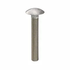 This 316 stainless steel carriage bolt features a square neck that prevents rotation during tightening, making it suitable for metal-to-wood or metal-to-metal assemblies. With a 1/2"-13 thread size and 3-1/2" length, it is used in applications requiring corrosion resistance, such as marine, chemical, and outdoor equipment.