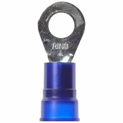 3M Ring Terminal: Blue, Nylon Insulation, 5/16 in Stud Size, 6 AWG to 6 AWG Wire Sizes - Insulated Ring Terminals
