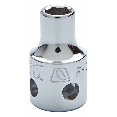 PROTO Socket: Metric, 1/2 in Drive Size, 12 mm Socket Size, 12-Point, Std, Chrome - Tether-Ready Hand Sockets